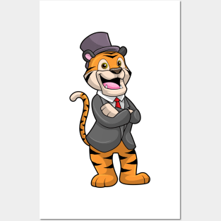 Tiger as Groom with Jacket & Hat Posters and Art